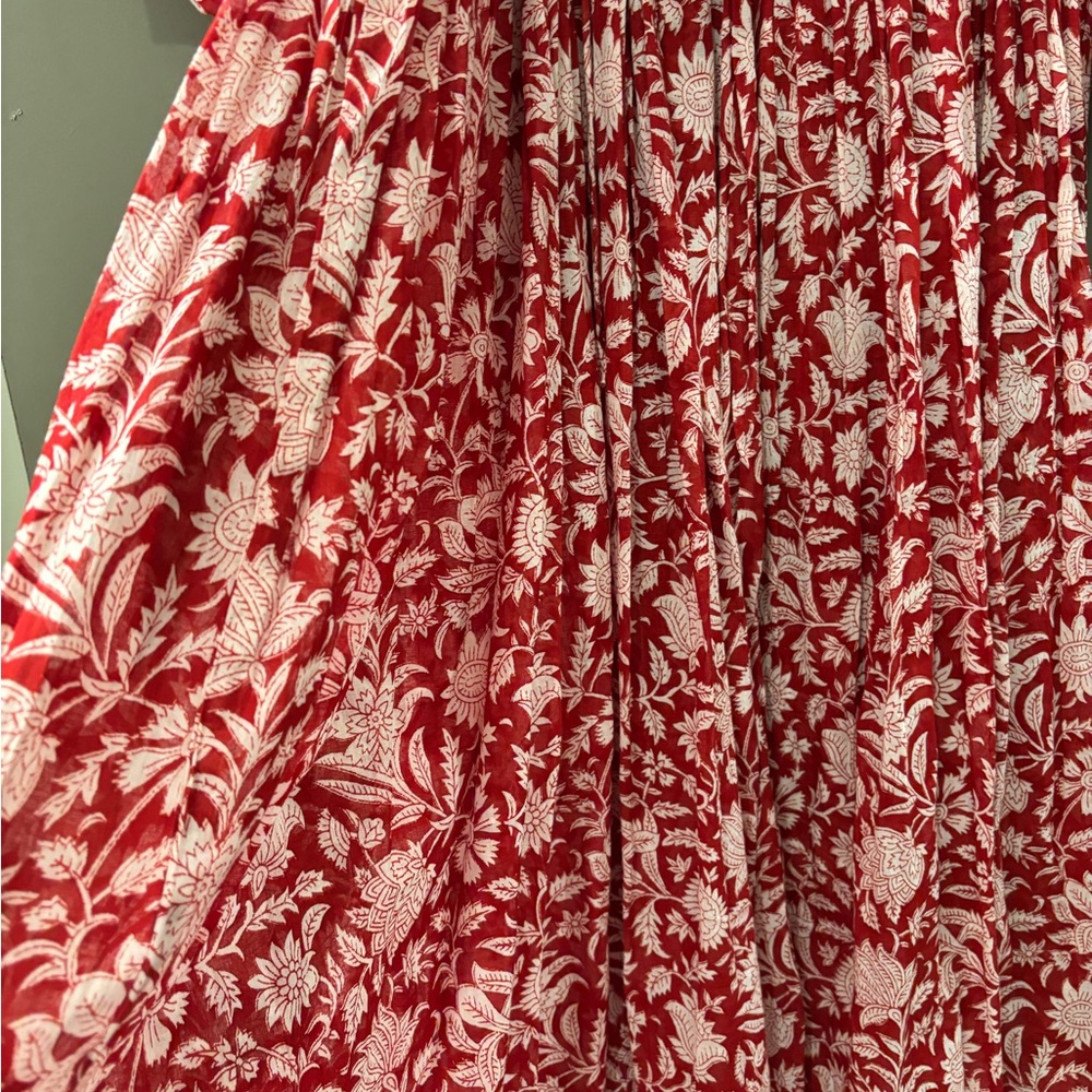 Daughters of India Crimson and Cream Floral Dress - Picture 3 of 4